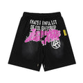 THAT'S A AWFUL LOT OF COUGH SYRUP Black Front Graphic Shorts