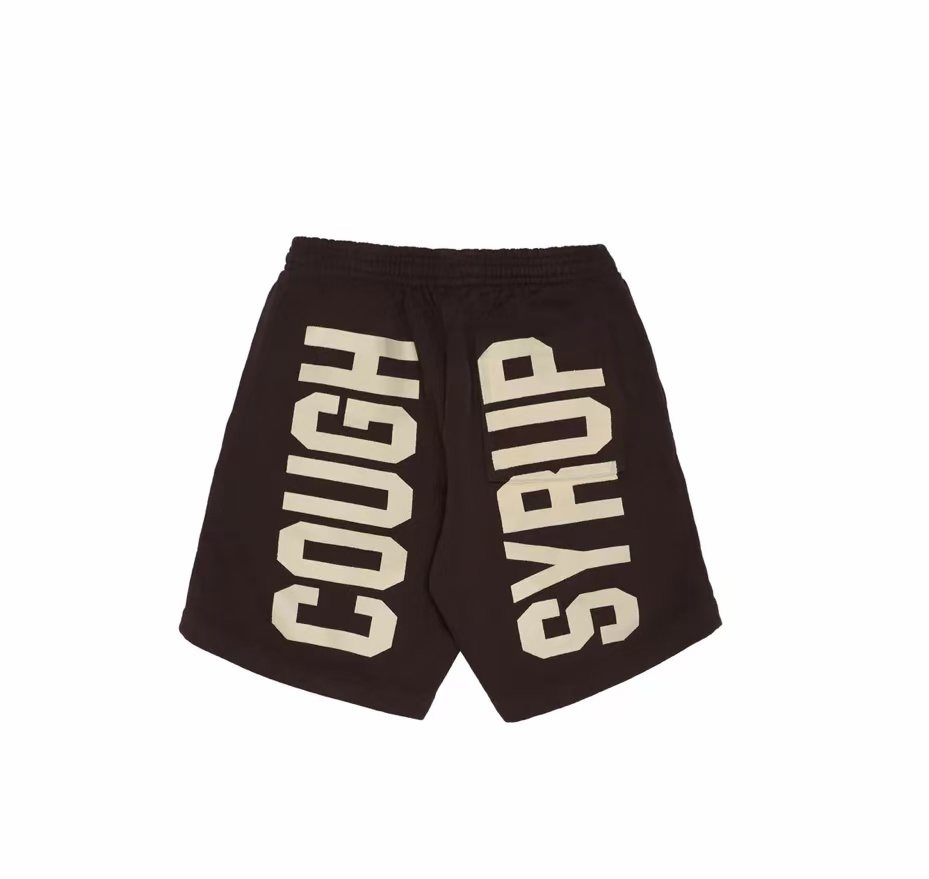 THAT'S A AWFUL LOT OF COUGH SYRUP Black Text Graphic Shorts
