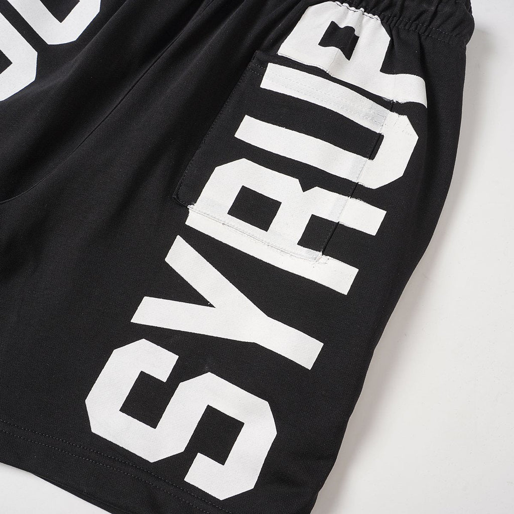 THAT'S A AWFUL LOT OF COUGH SYRUP Black Graphic Shorts