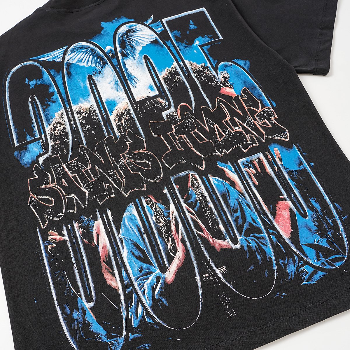 SAINT Rhinestone Graphic Short-Sleeve T-Shirt