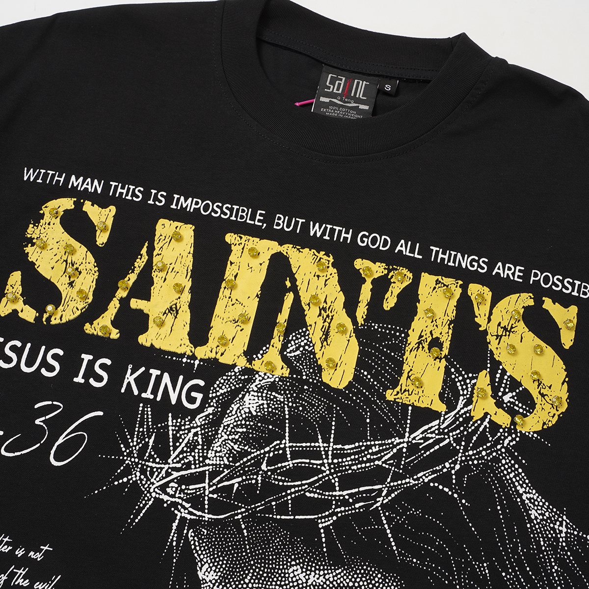 SAINT Religious Graphic Short-Sleeve T-Shirt