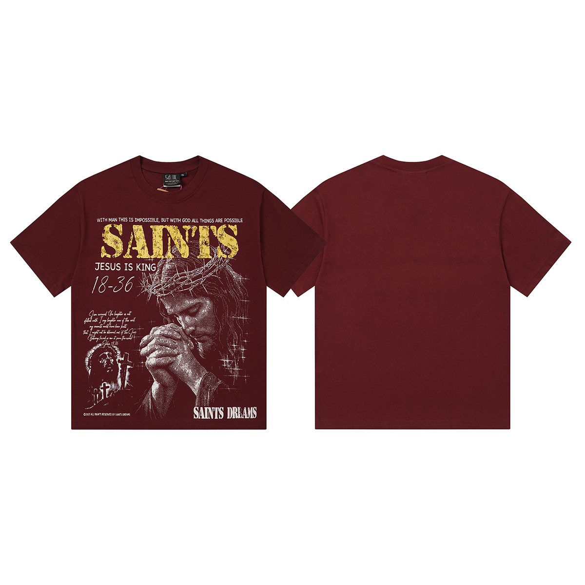 SAINT Religious Graphic Short-Sleeve T-Shirt