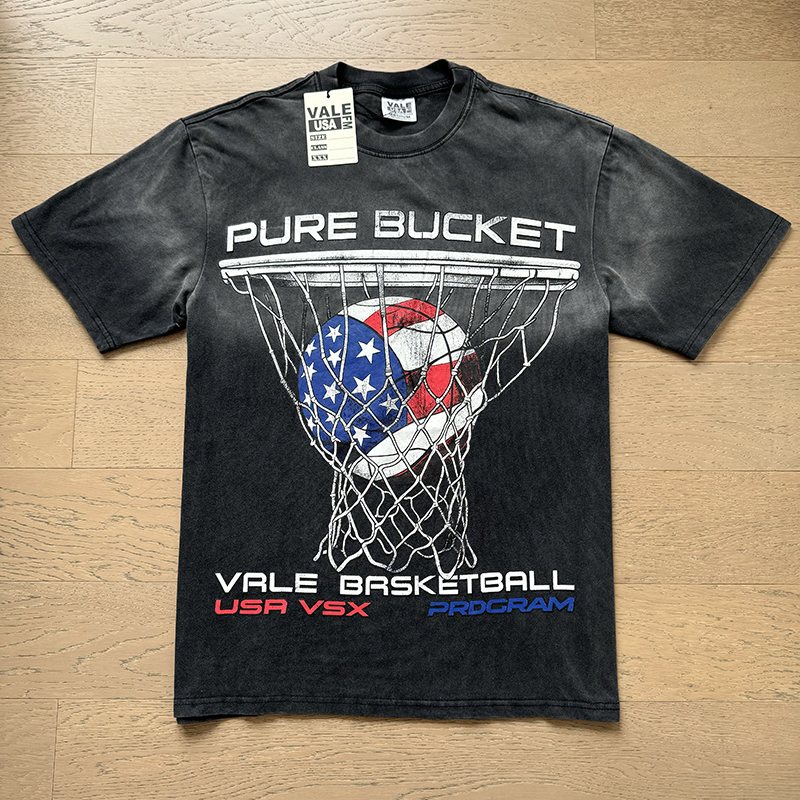 VALE USA Pure Bucket Basketball Graphic T-Shirt