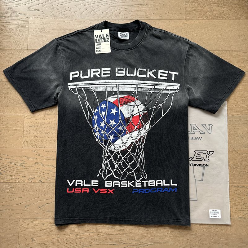 VALE USA Pure Bucket Basketball Graphic T-Shirt
