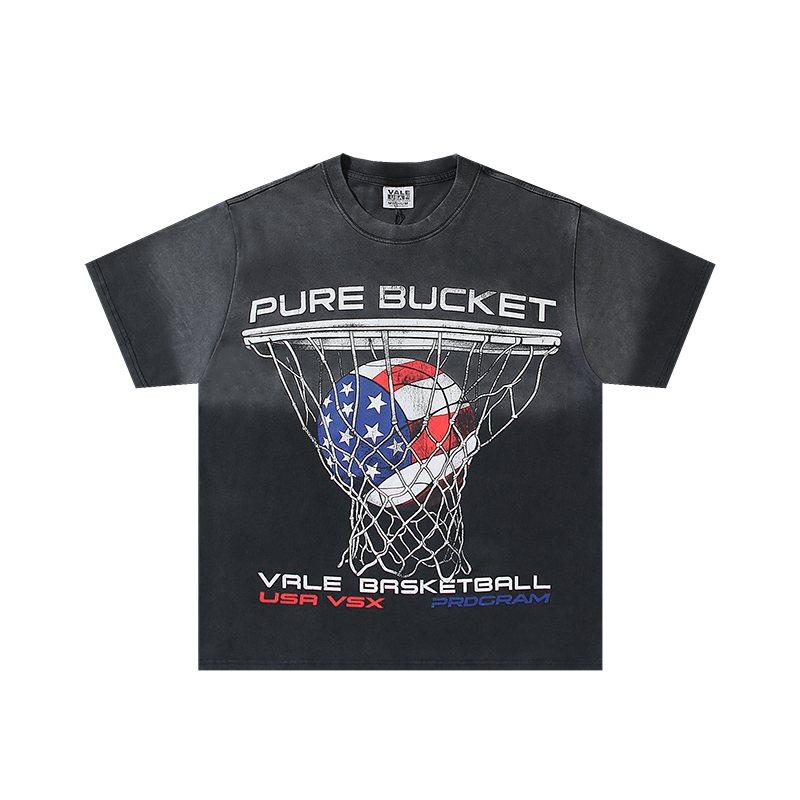 VALE USA Pure Bucket Basketball Graphic T-Shirt