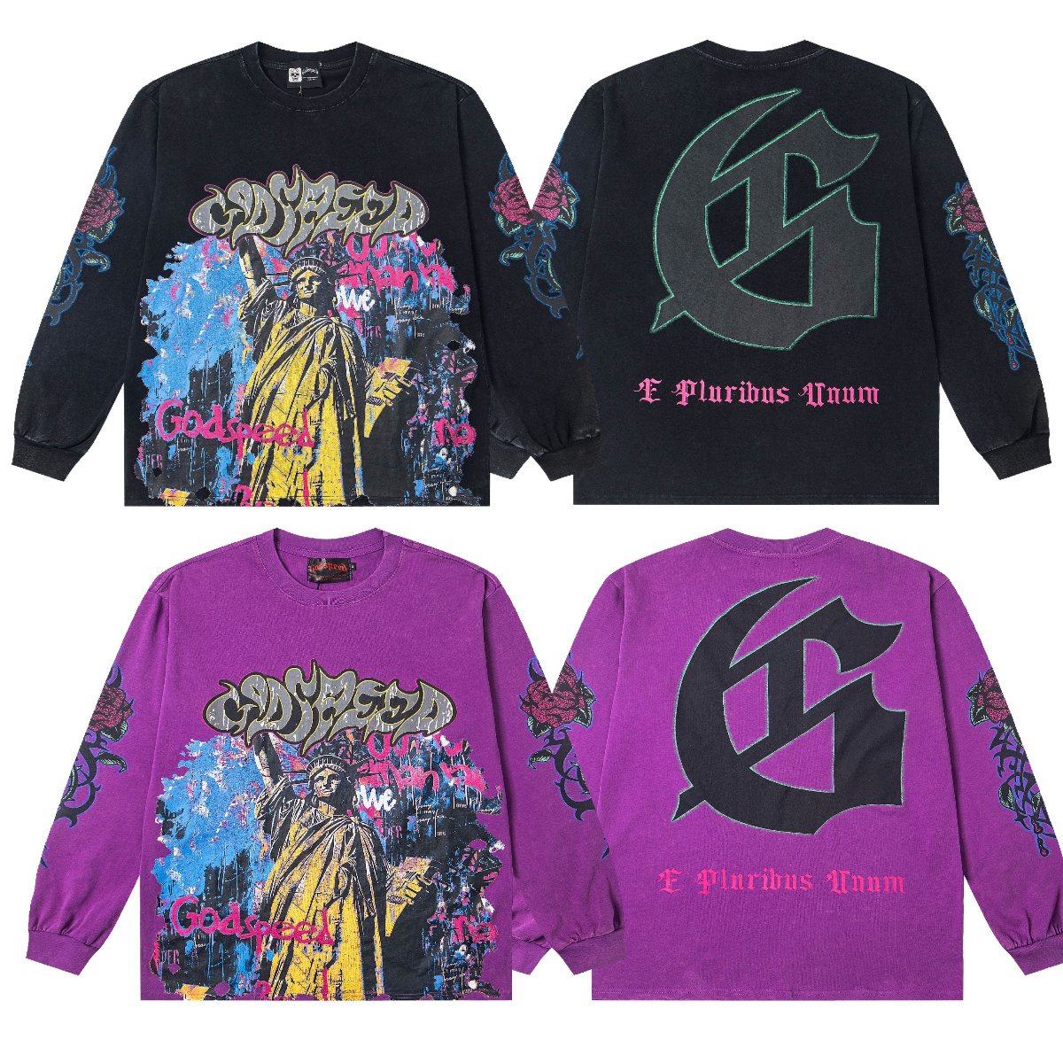 Godspeed E Pluribus Unum Graphic Long-Sleeve T-Shirt