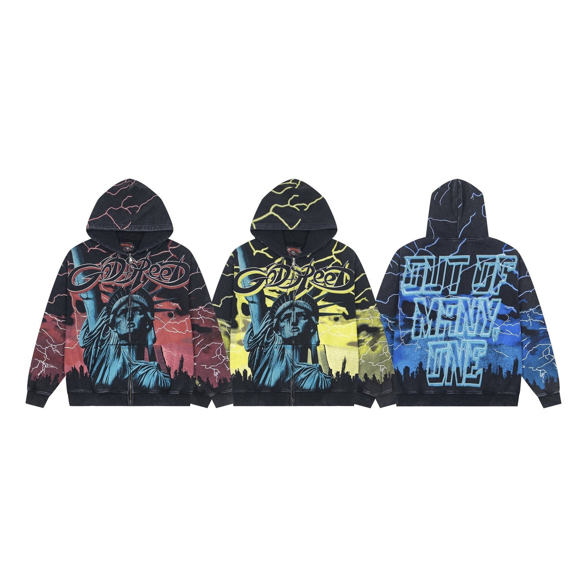 Godspeed Out of Many One All-Over Print Zip Hoodie