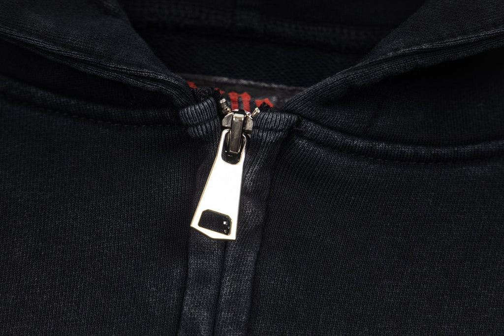 Godspeed Washed Gothic Graphic Full-Zip Hoodie