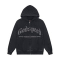 Godspeed Washed Gothic Graphic Full-Zip Hoodie