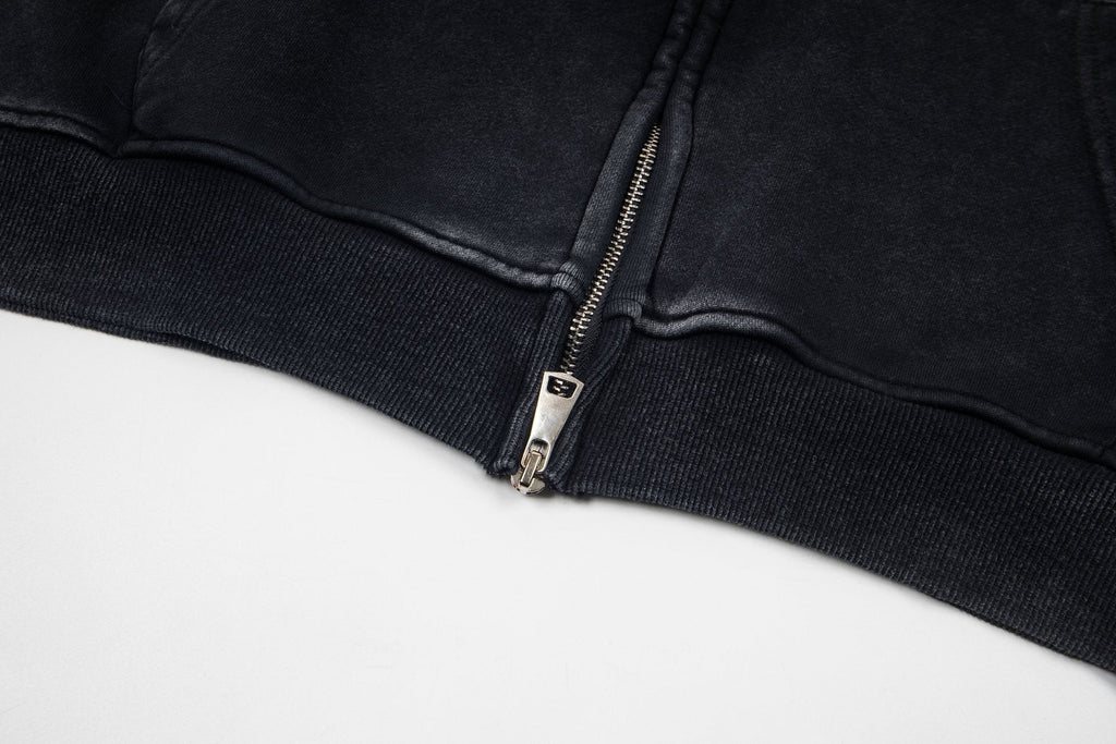 Godspeed Washed Gothic Graphic Full-Zip Hoodie