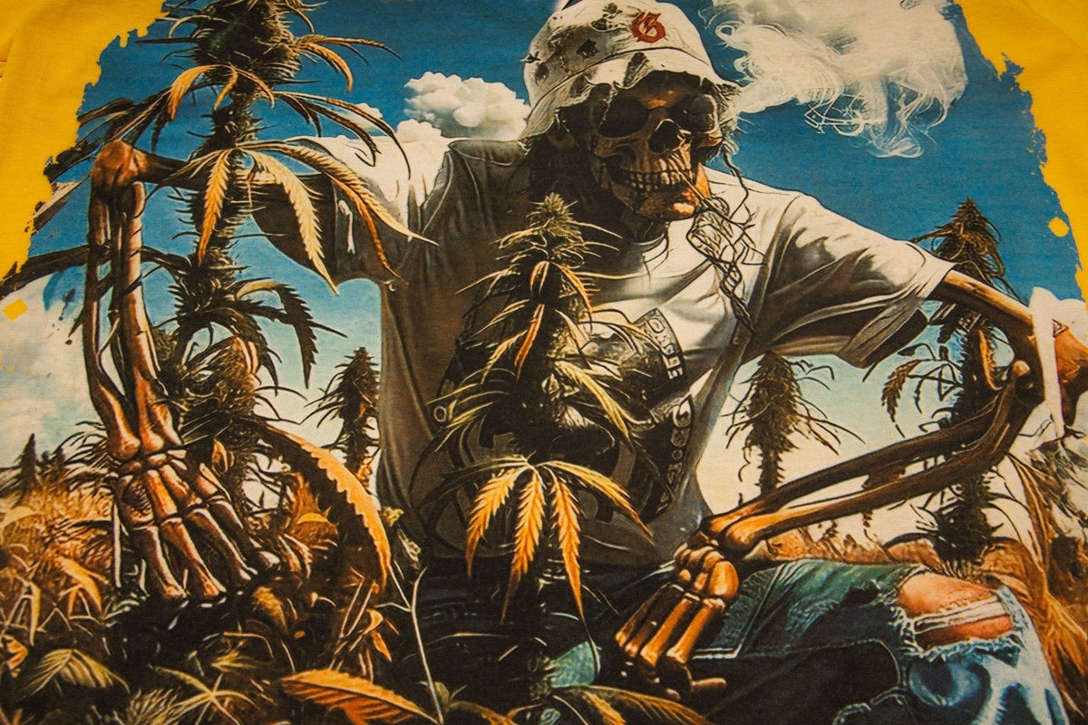 Godspeed It's Legalized Skeleton Palm Graphic T-Shirt