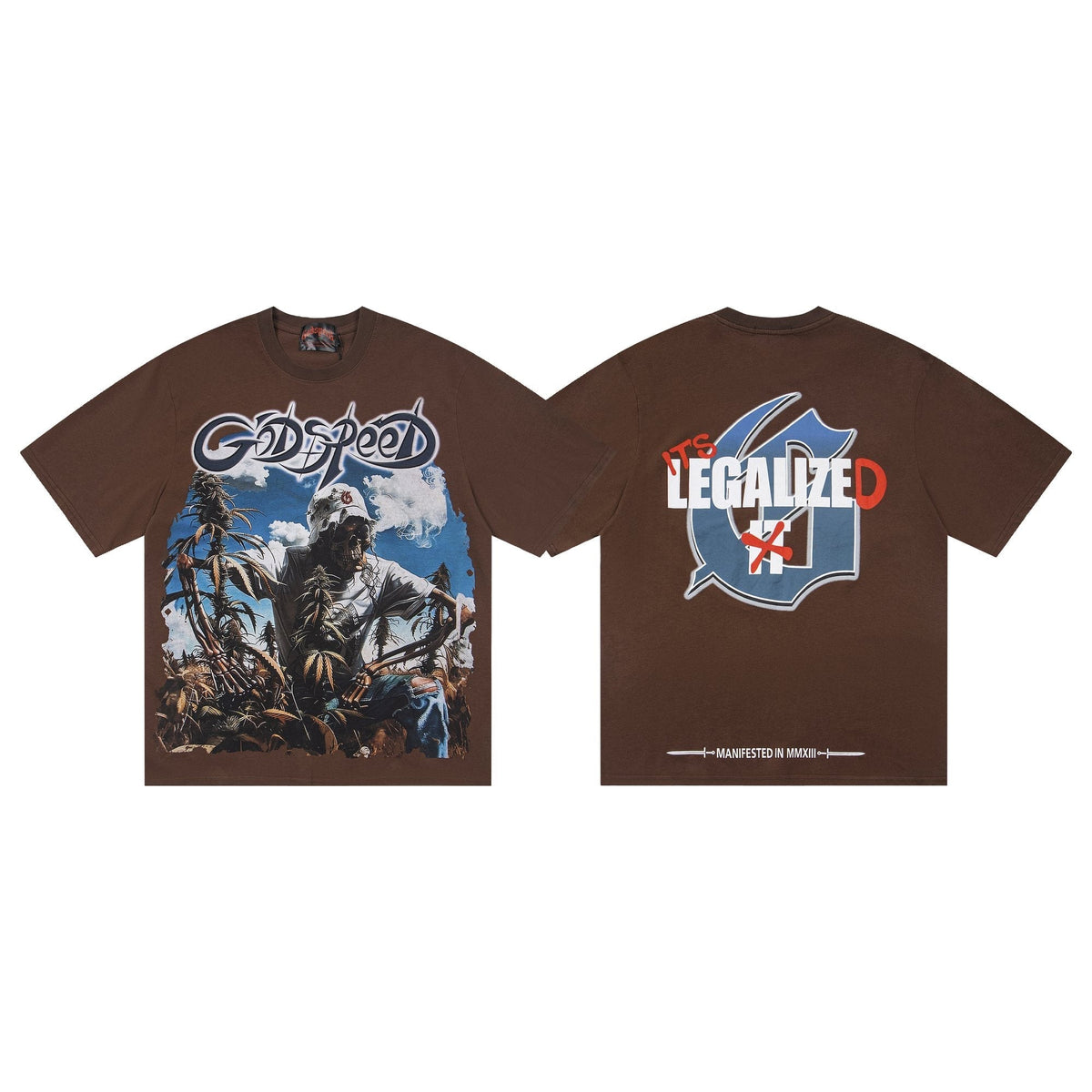 Godspeed It's Legalized Skeleton Palm Graphic T-Shirt