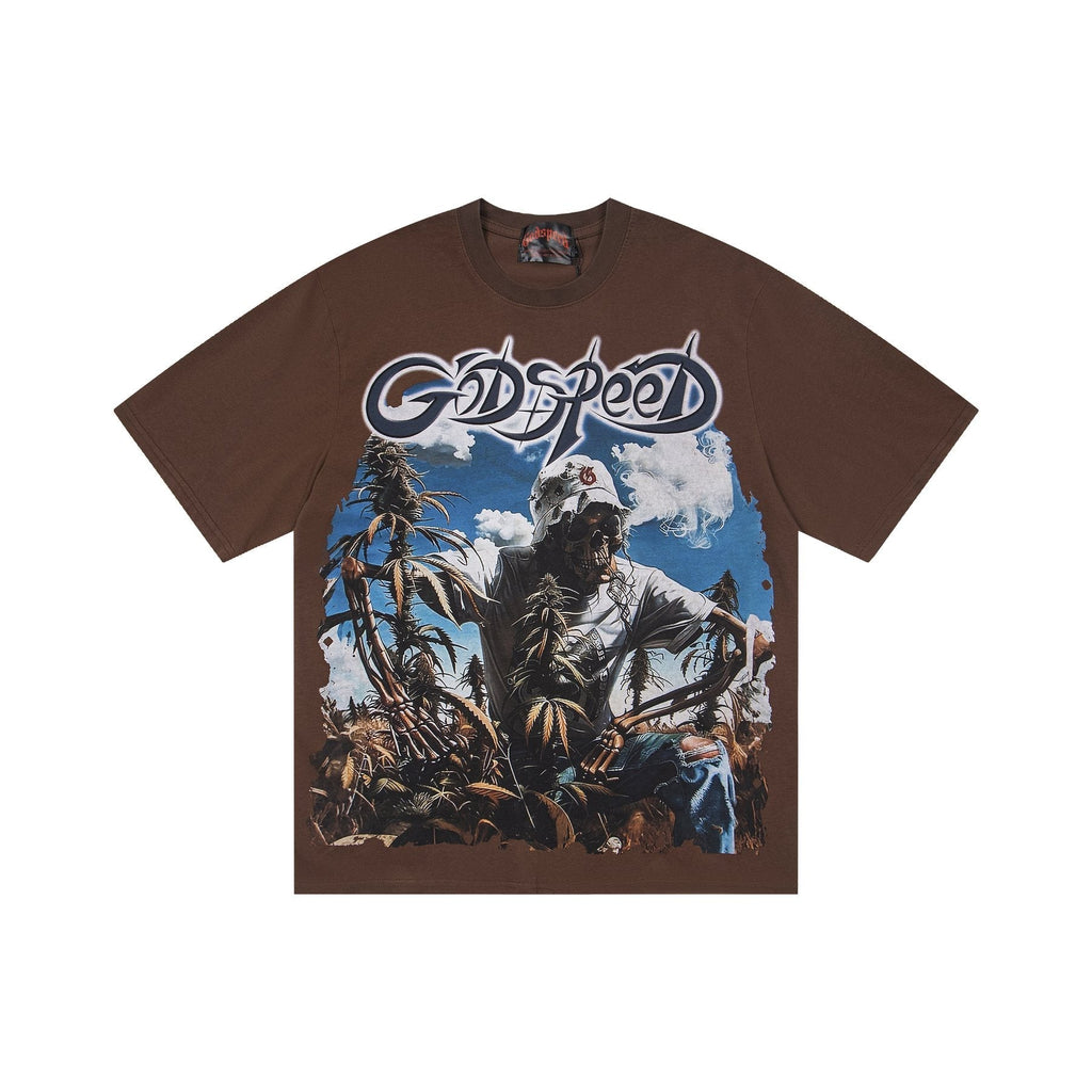 Godspeed It's Legalized Skeleton Palm Graphic T-Shirt