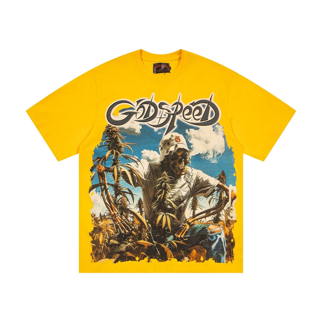 Godspeed It's Legalized Skeleton Palm Graphic T-Shirt