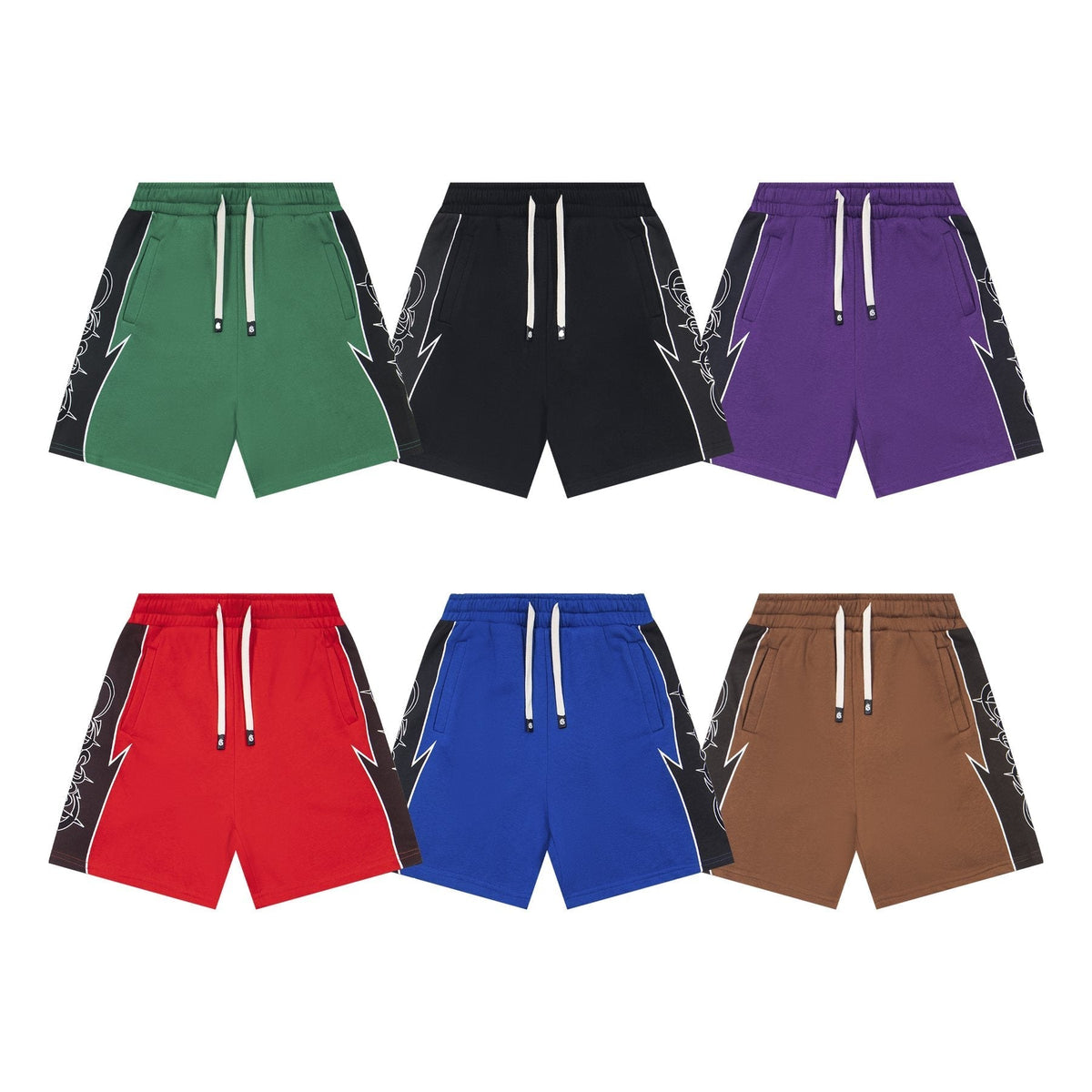 Godspeed Printed Side-Panel Drawstring Shorts