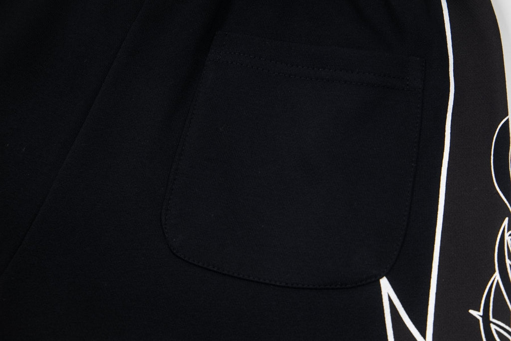 Godspeed Printed Side-Panel Drawstring Shorts