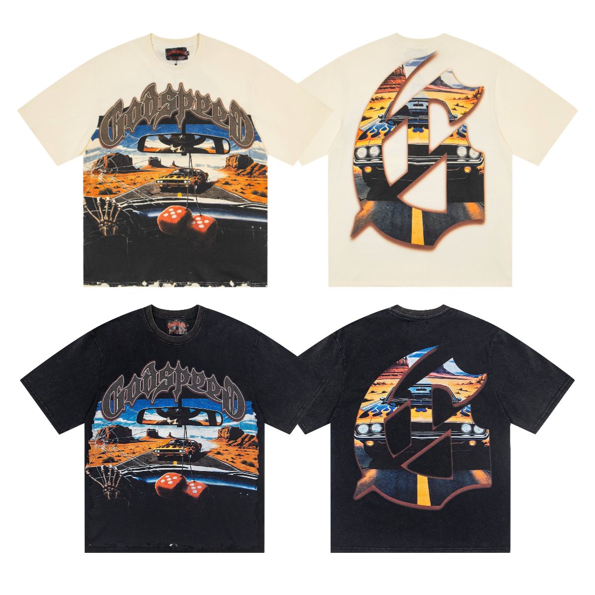 Godspeed Car & Dice Graphic T-Shirt