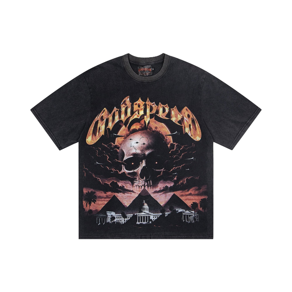 Godspeed Skull Graphic Washed T-Shirt