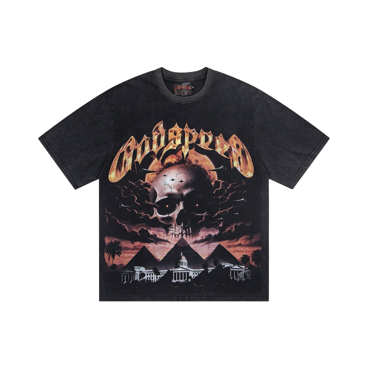 Godspeed Skull Graphic Washed T-Shirt