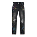 AMIRI Paint Splatter Distressed Black Jeans