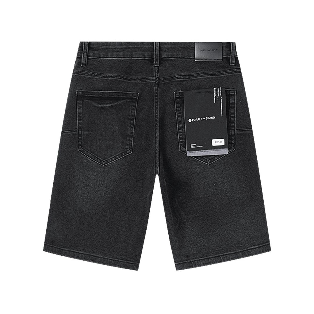 Purple Brand Black Rhinestone Splatter Denim Shorts