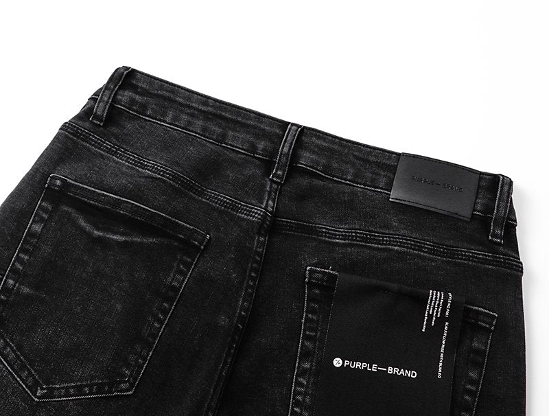 Purple Brand Black Rhinestone Splatter Denim Shorts