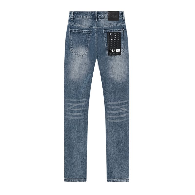 R+A Studded Distressed Blue Jeans