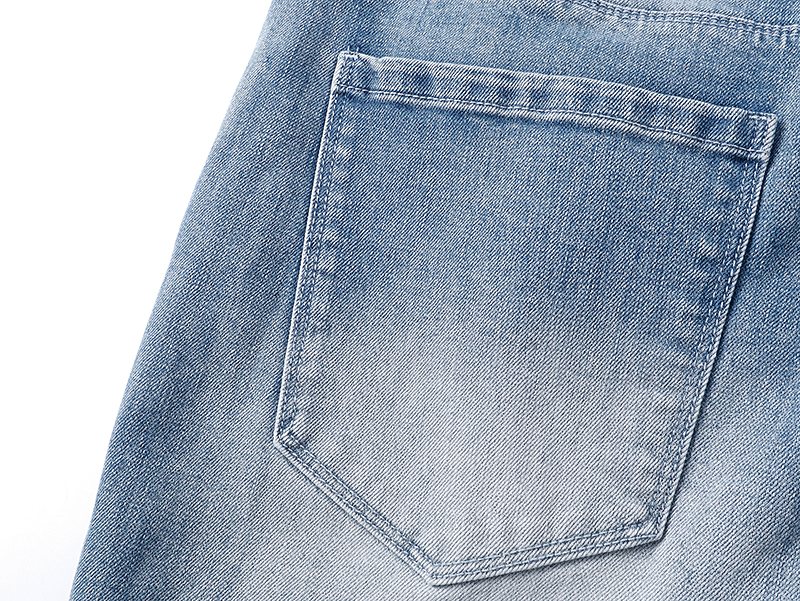 R+A Washed Distressed Jeans - Light Blue