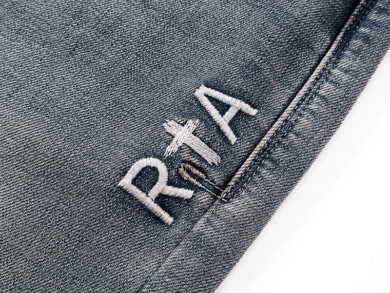 R+A Washed Blue Flared Jeans