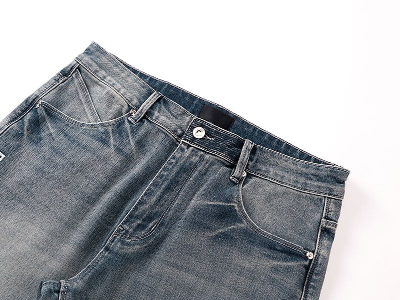 R+A Washed Blue Flared Jeans
