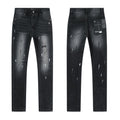 R+A Black Distressed Washed Jeans