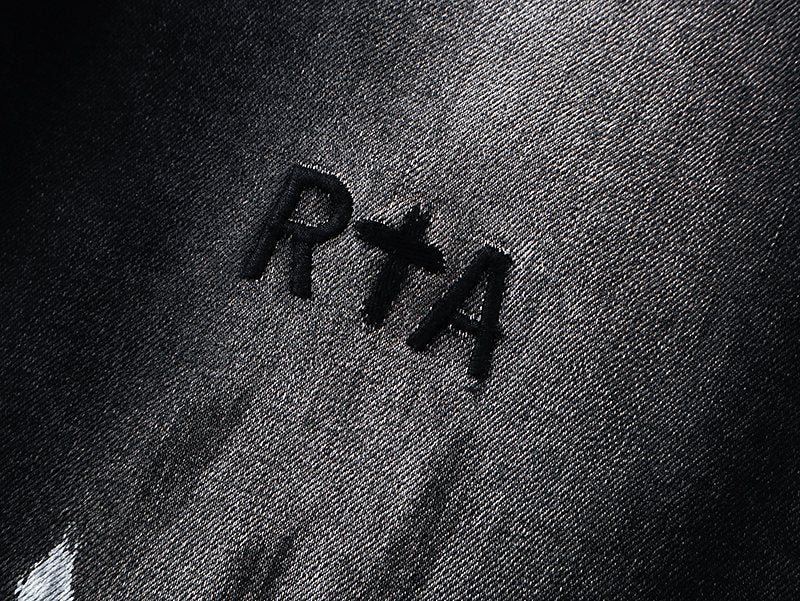 R+A Black Distressed Washed Jeans