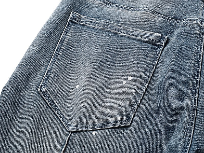R+A Light Blue Distressed Paint Speckle Jeans