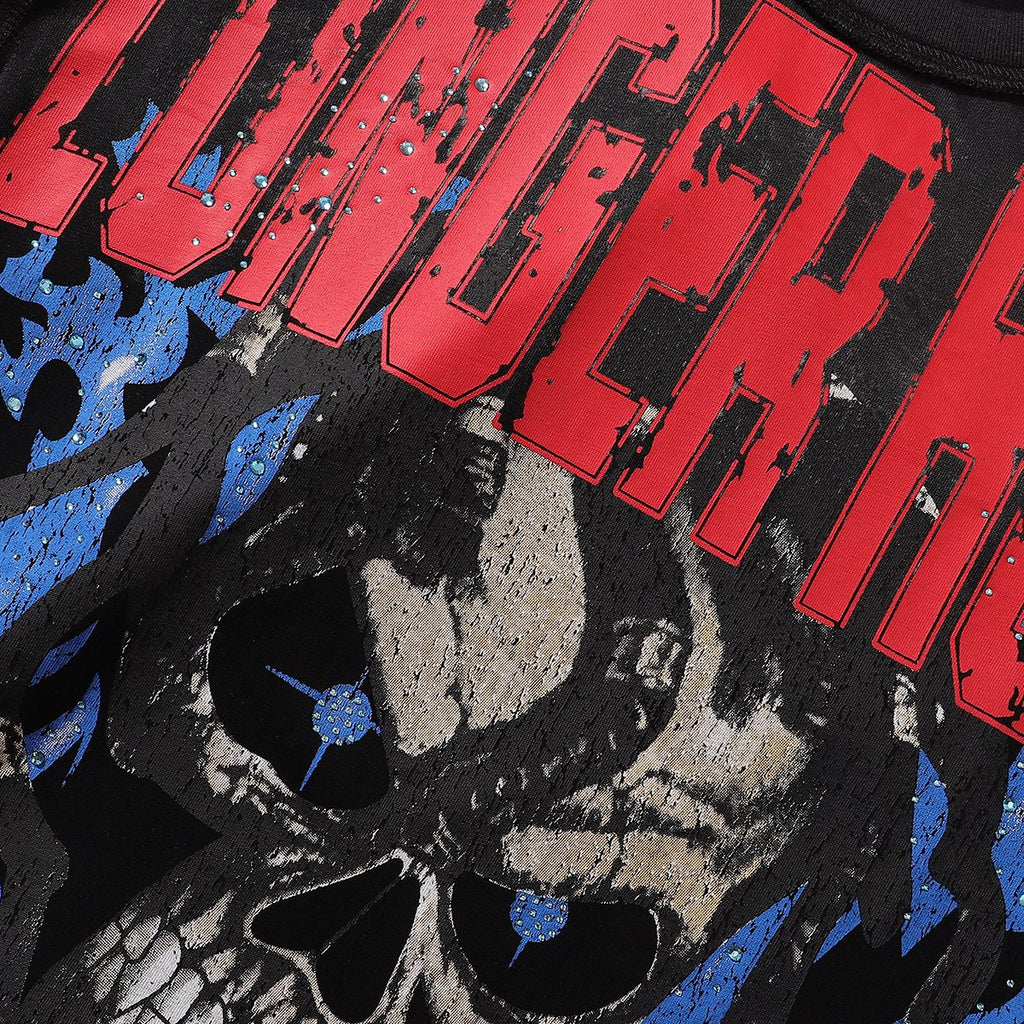 RARE PEACE No Longer Human Skull Graphic T-Shirt