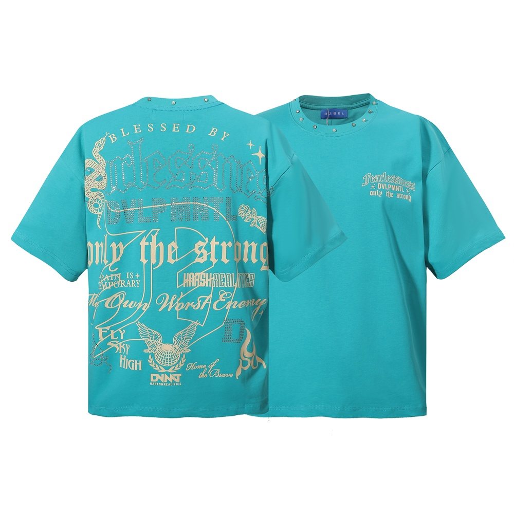 R3BEL Only The Strong Turquoise Graphic T-Shirt