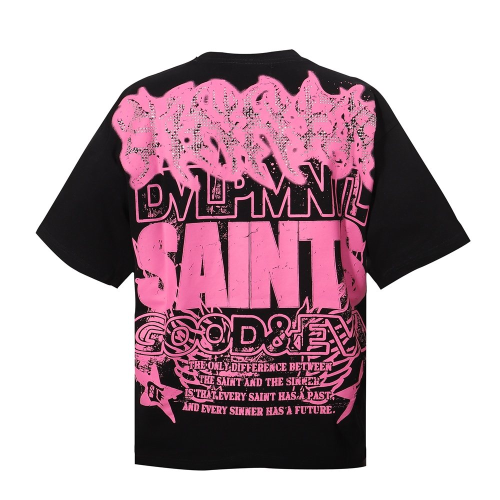 R3BEL 15 Saints Rhinestone Graphic T-Shirt