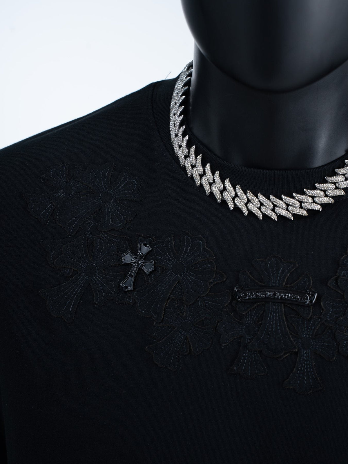 Chrome Hearts Tonal Cross Floral Graphic T-Shirt