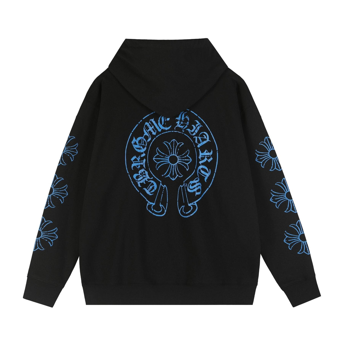 Chrome Hearts Blue Sanskrit Cross Zip Hoodie