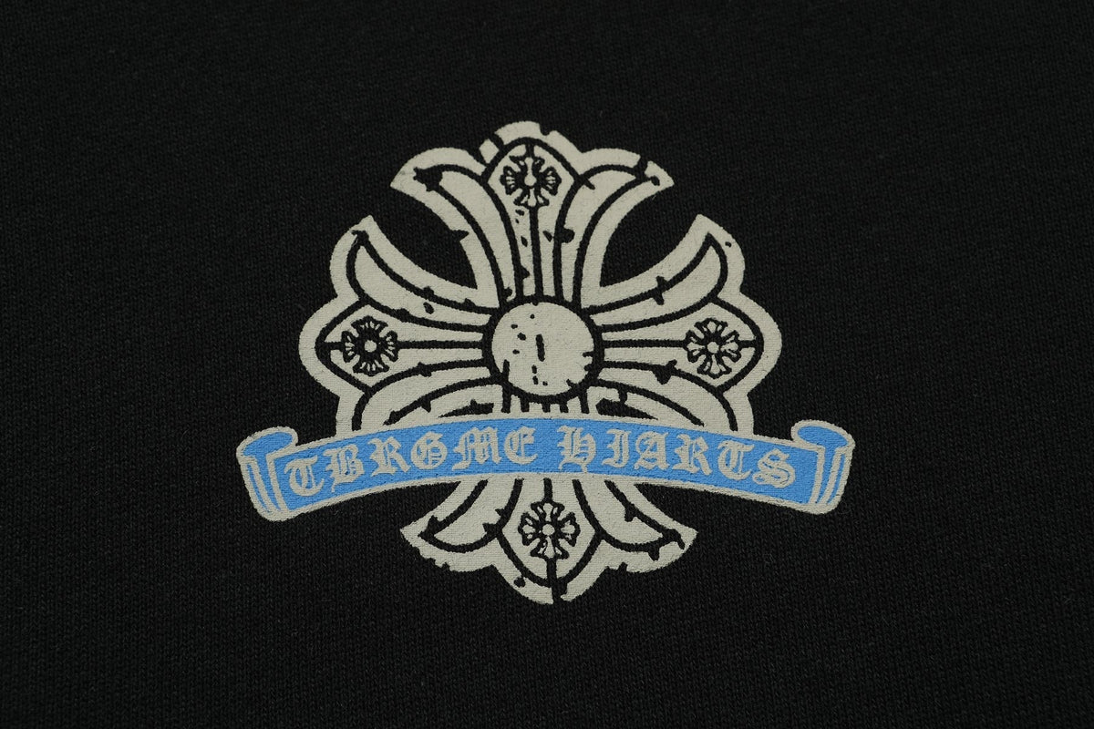 Chrome Hearts Blue Sanskrit Cross Zip Hoodie