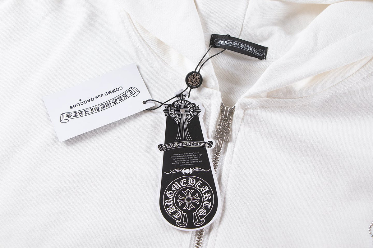 Chrome Hearts Floral Cross Graphic Full-Zip Hoodie