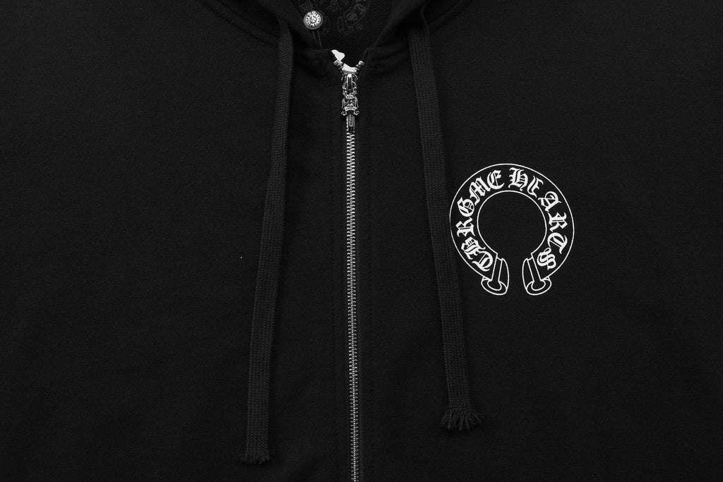 Chrome Hearts Horseshoe Graphic Zip Hoodie