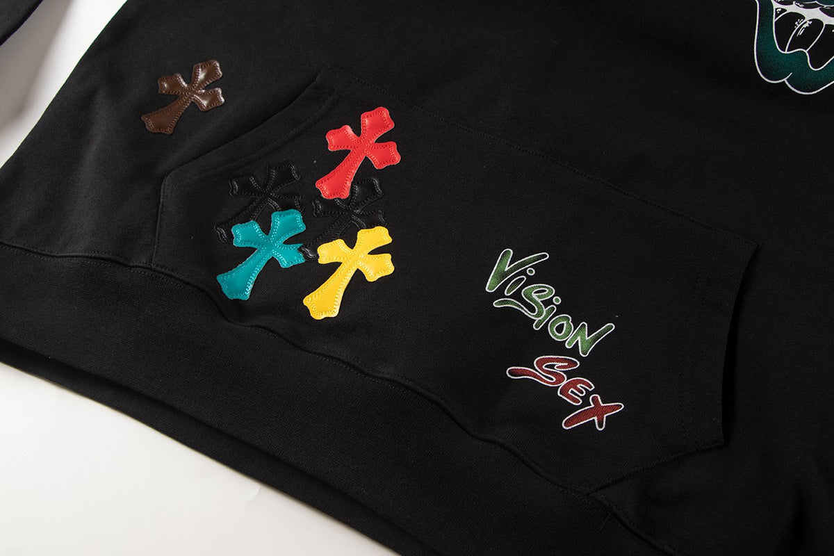 Chrome Hearts Cross Graphic Pullover Hoodie - Black