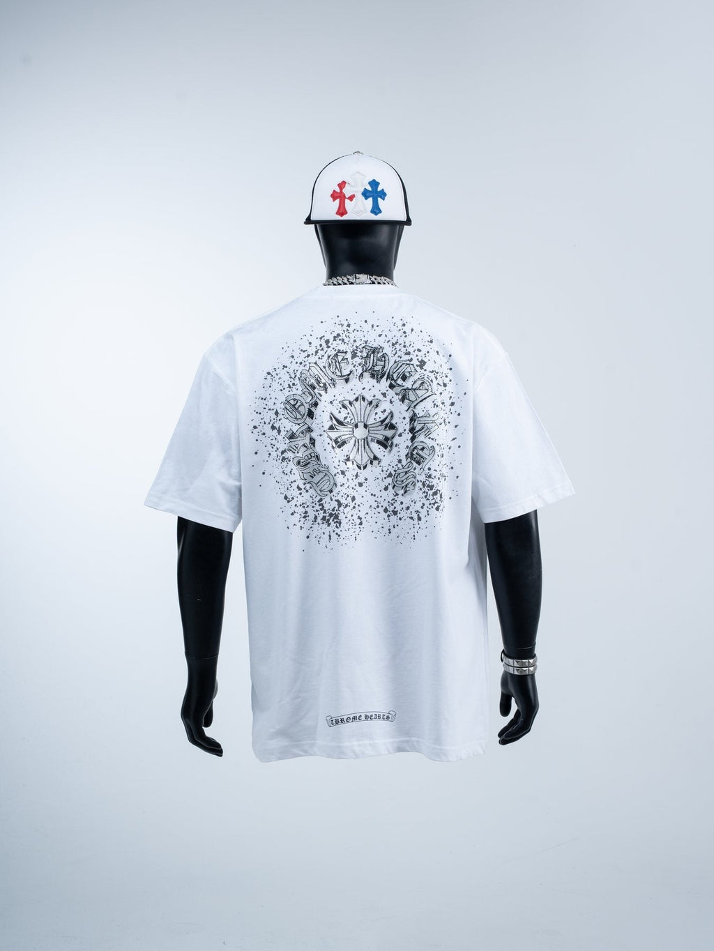 Chrome Hearts Splatter Rhinestone Graphic T-Shirt