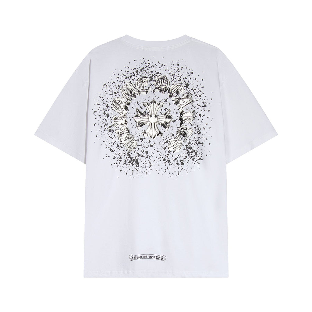 Chrome Hearts Splatter Rhinestone Graphic T-Shirt