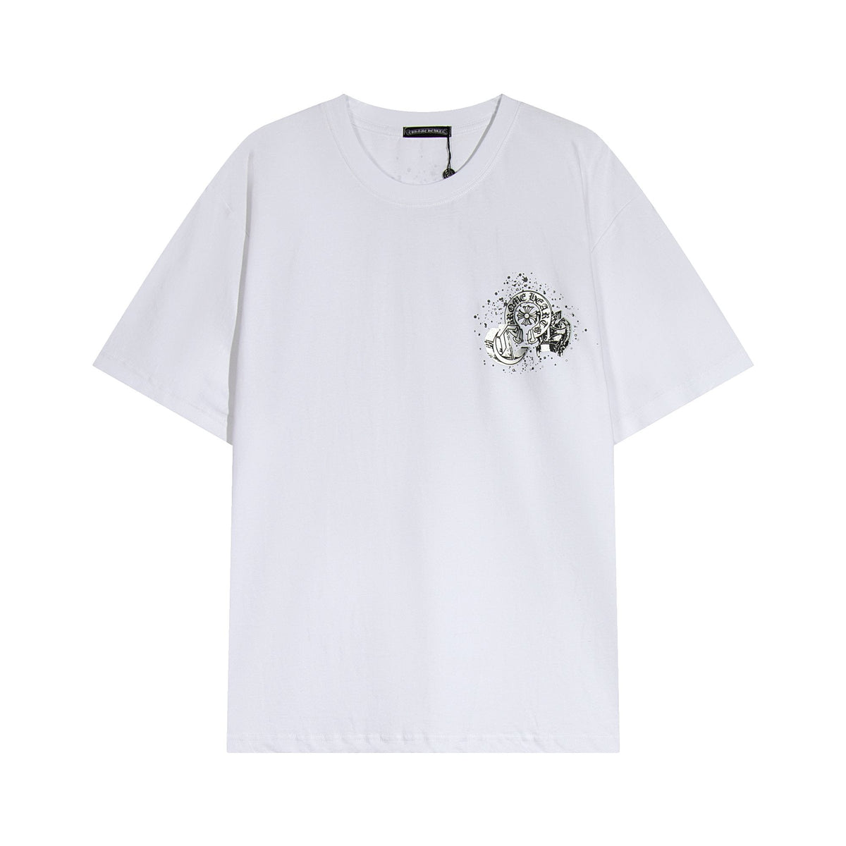 Chrome Hearts Splatter Rhinestone Graphic T-Shirt