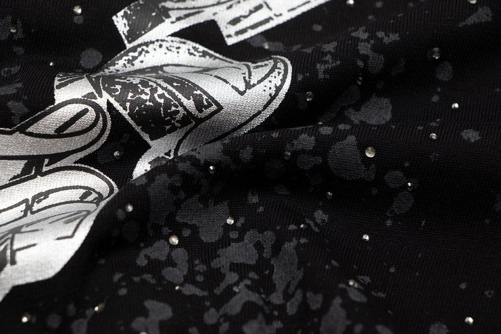 Chrome Hearts Splatter Rhinestone Graphic T-Shirt