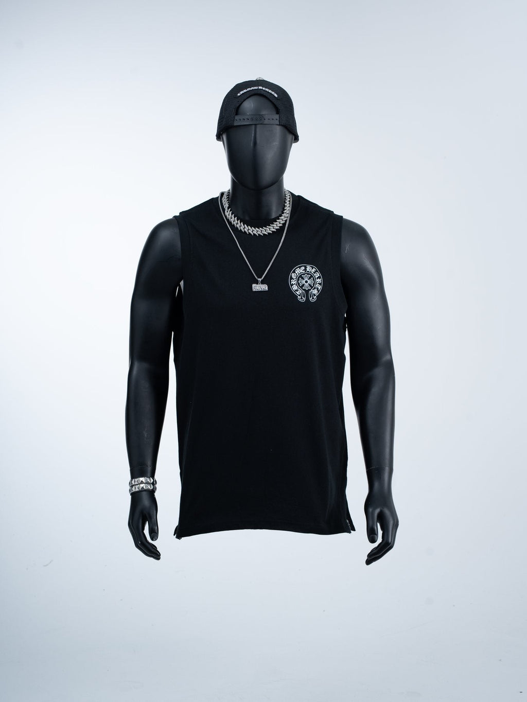 Chrome Hearts Rainbow Horseshoe Graphic Sleeveless T-Shirt