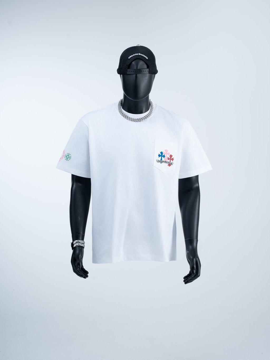 Chrome Hearts Sanskrit Rainbow Cross Graphic T-Shirt