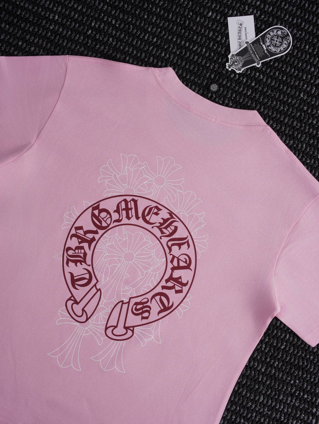 Chrome Hearts Pink Horseshoe Graphic T-Shirt