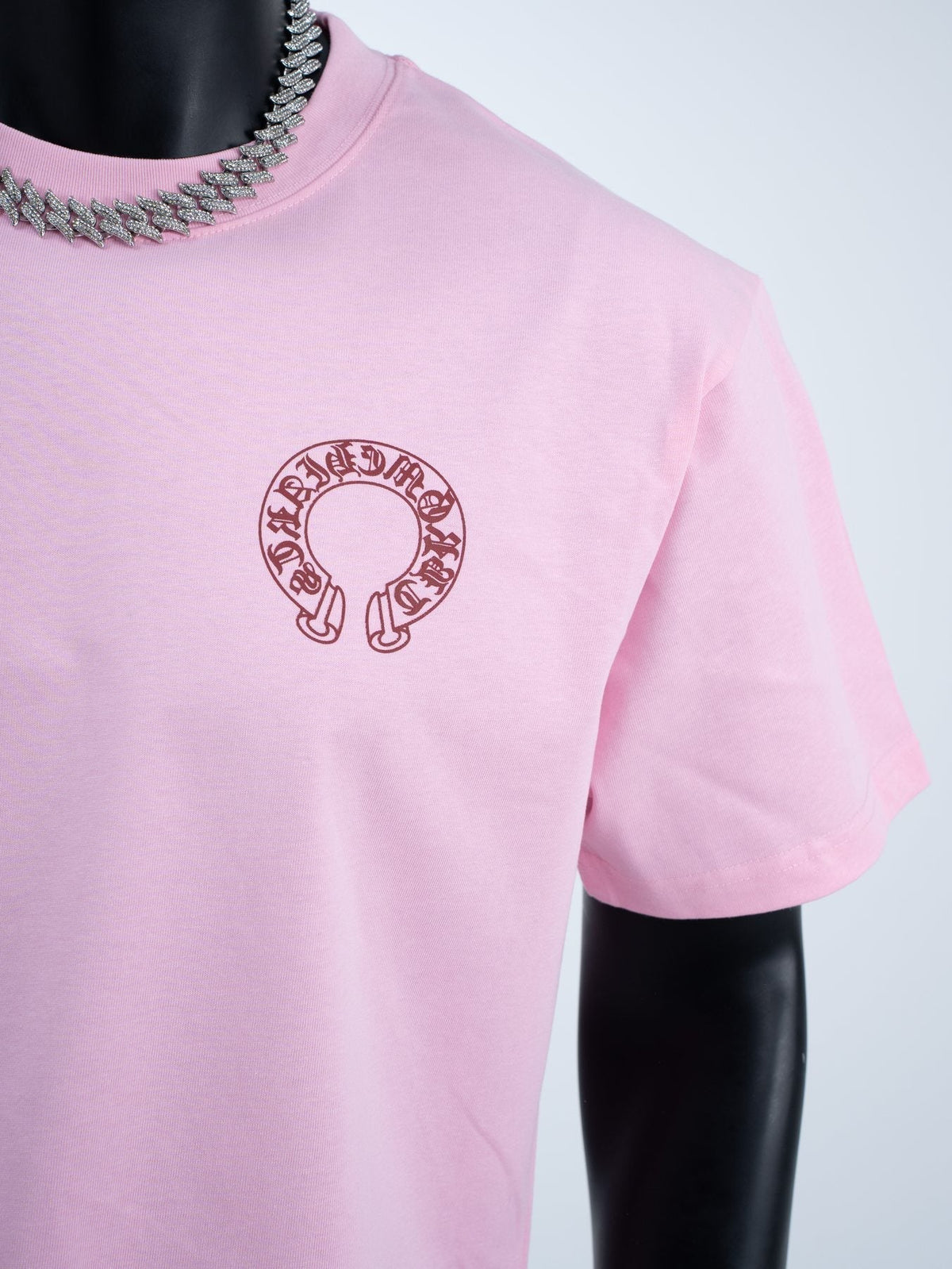 Chrome Hearts Pink Horseshoe Graphic T-Shirt